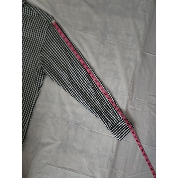 Peter Millar Crown Soft Black/White Plaid Cotton-Silk Button-Down Shirt Medium - Picture 9 of 10